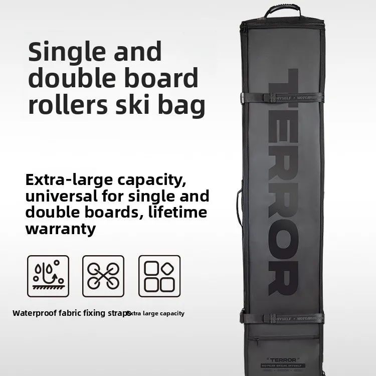 Snowboard Bag for Skiing, Waterproof Wheel Bag, Large-capacity Multi-warehouse Storage Bag