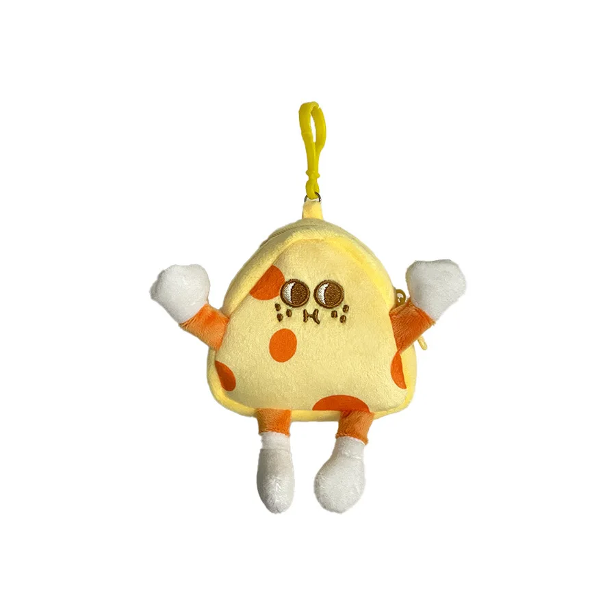 1 stks 13 CM Leuke Kaas Pluche Portemonnee Speelgoed Creatieve Kawaii Pop Decoratie Rugzak Charms Draagbare Pluche Diversen Opbergtas