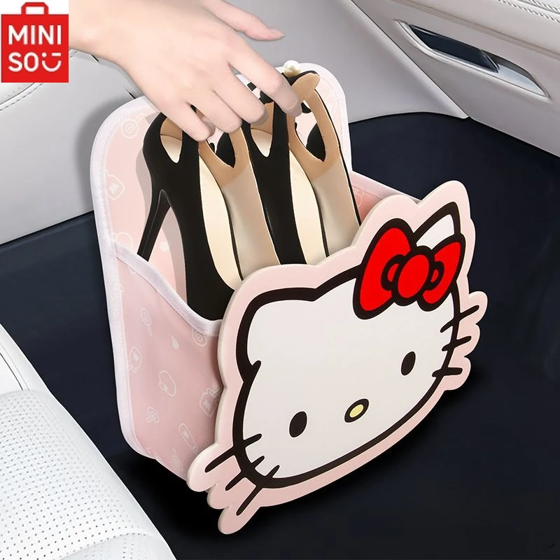 

MINISO Sanrio Hello Kitty Car Shoe Storage Box Co-pilot Cartoon Melody Kulomi Trunk Shoe Box Car Storage Ornaments Universal