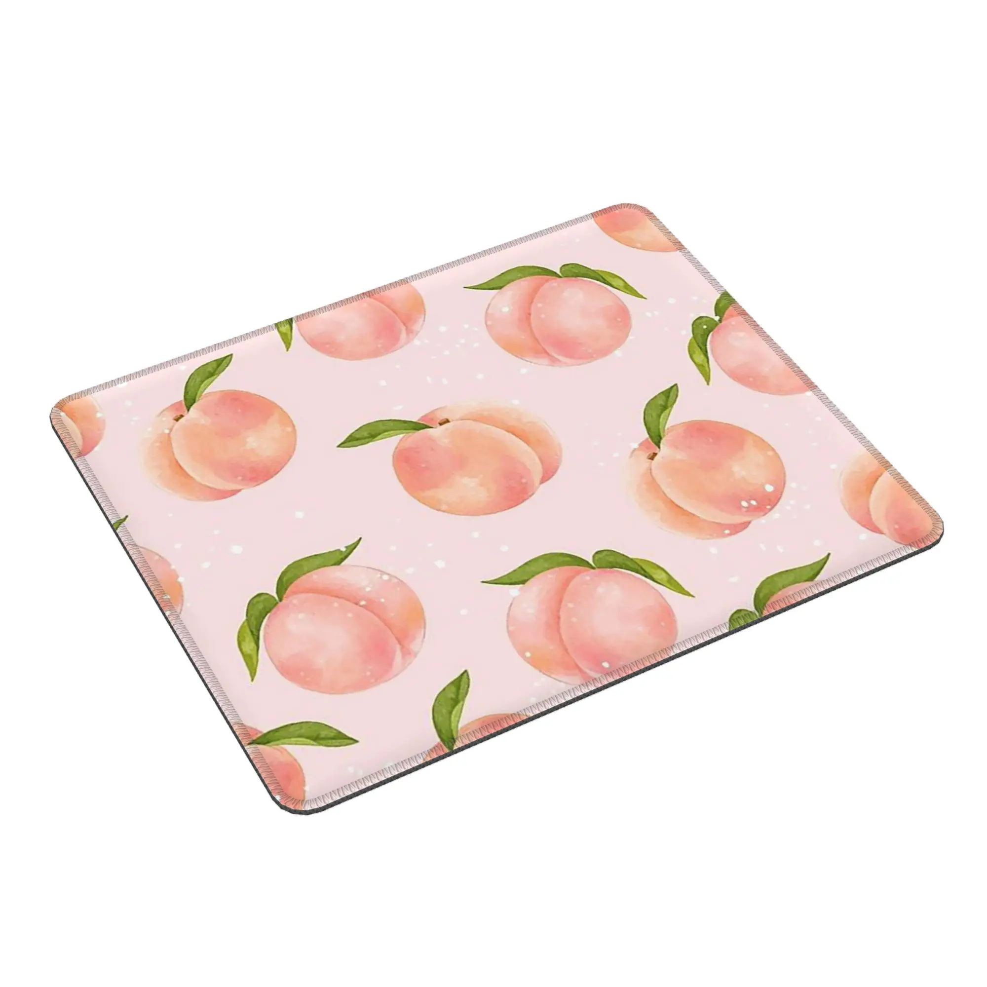 Cartoon Peach Fruit Pattern Mouse Pad Computer Keyboard Mouse Mat Gaming PC Laptop Desk Mat Office Accessories Table Mats