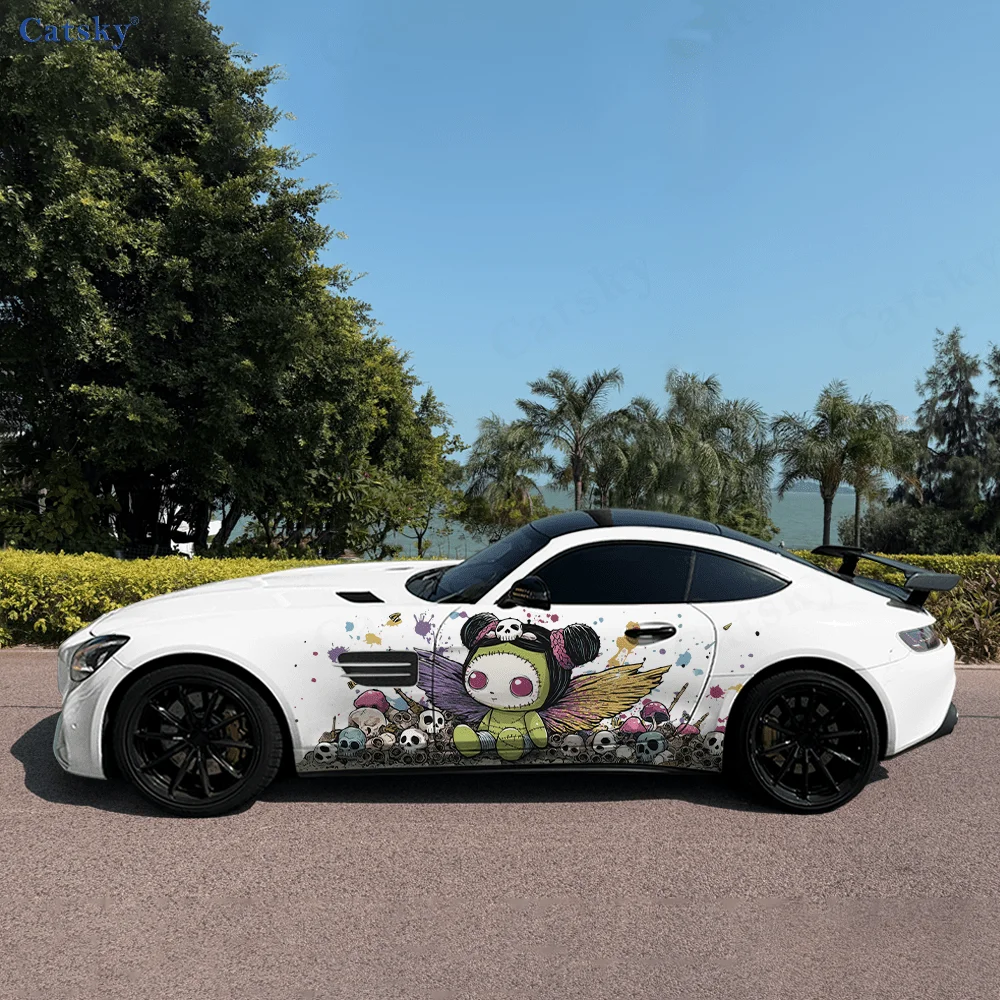 

Cute-Skull Doll Colored Car Vinyl Wraps Decal Self-adhesive PVC Sticker Suitable for Trucks SUV Decoration Auto Accessories Gift