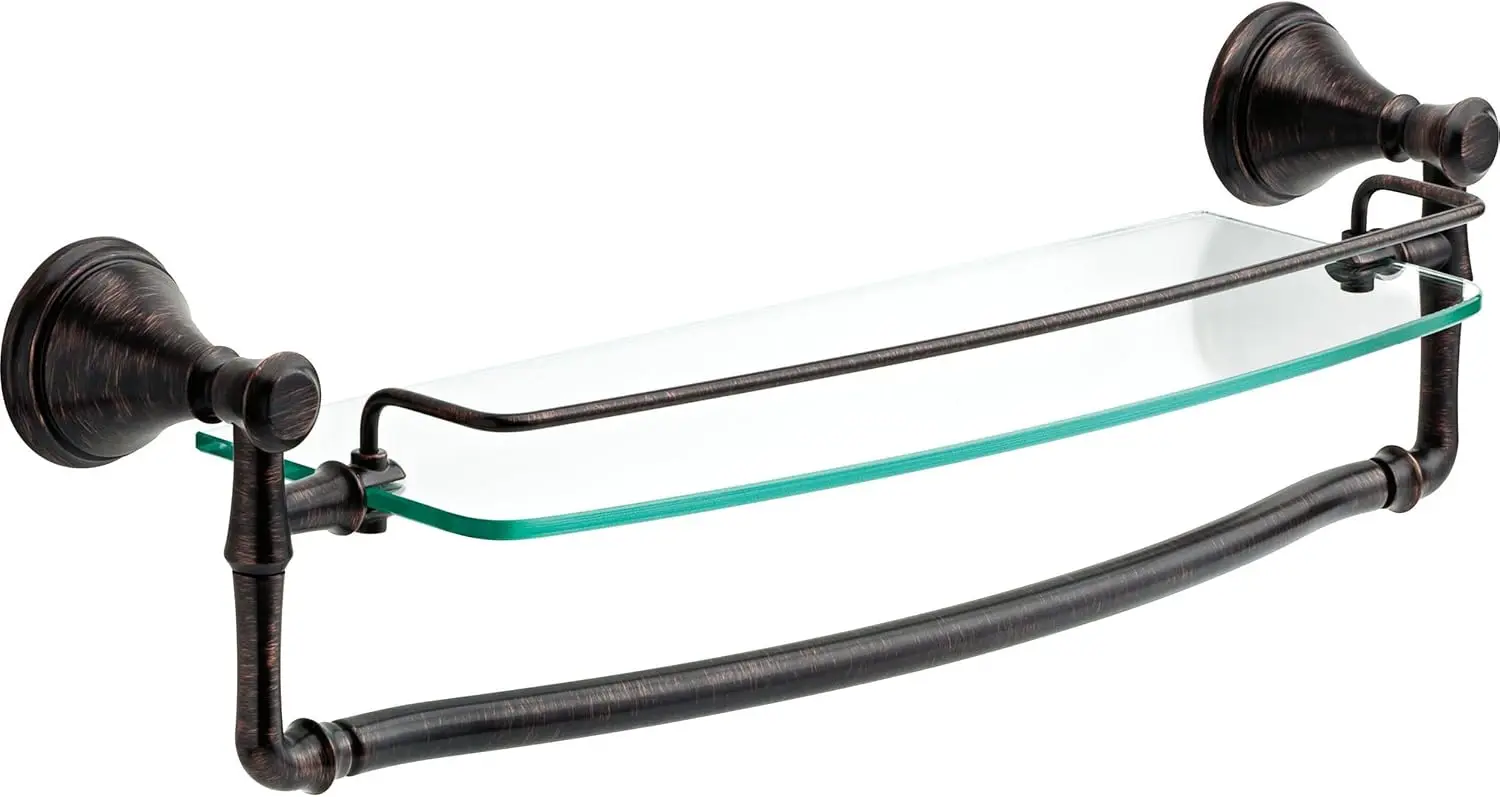 

Delta 79710-RB Cassidy 18-in Glass Shelf with Towel Bar in Venetian Bronze