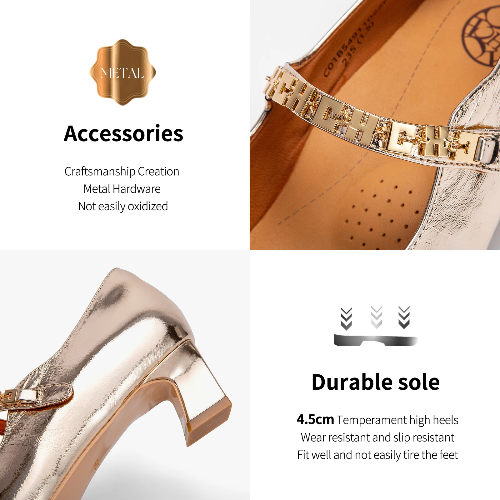 Season's New Products Fashion Simple Women's with Heel Single Shoes Pure Colour Versatile Fine Workmanship