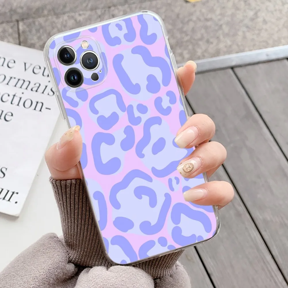 Leopard print Phone Case for iPhone 8 7 6 6S Plus X SE 2020 XR XS 14 11 12 13 Mini Pro Max Mobile Case