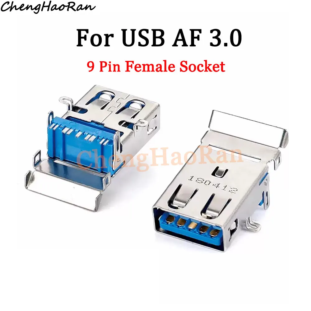 1 шт. USB 3,0 USB-3.0-AF тип порта гнездовой разъем для пайки разъем SMT для USB-интерфейса разъем 90 градусов