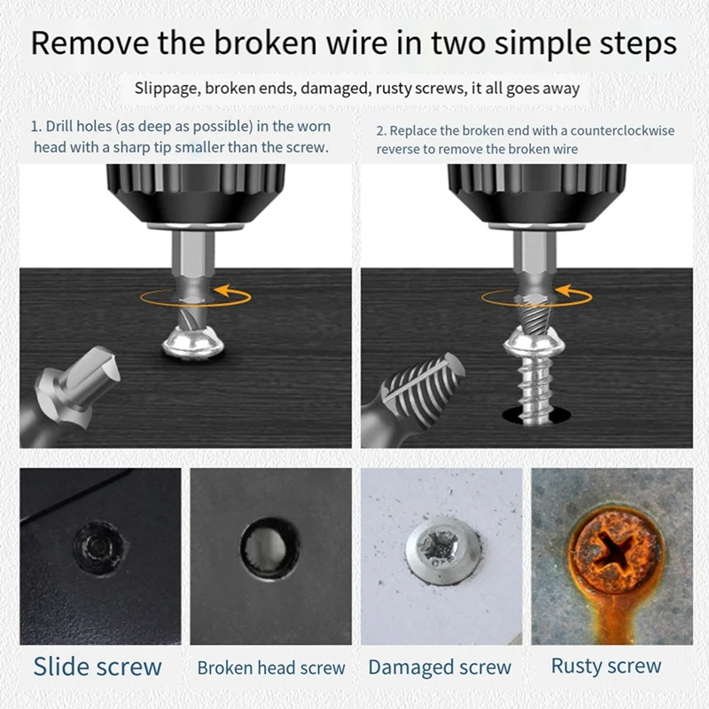 13Pcs Broken Wire Extractor Multifunctional Screw Extractor Take Broken Wire Word Plum Hexagon Screwdriver Head Easy To Use