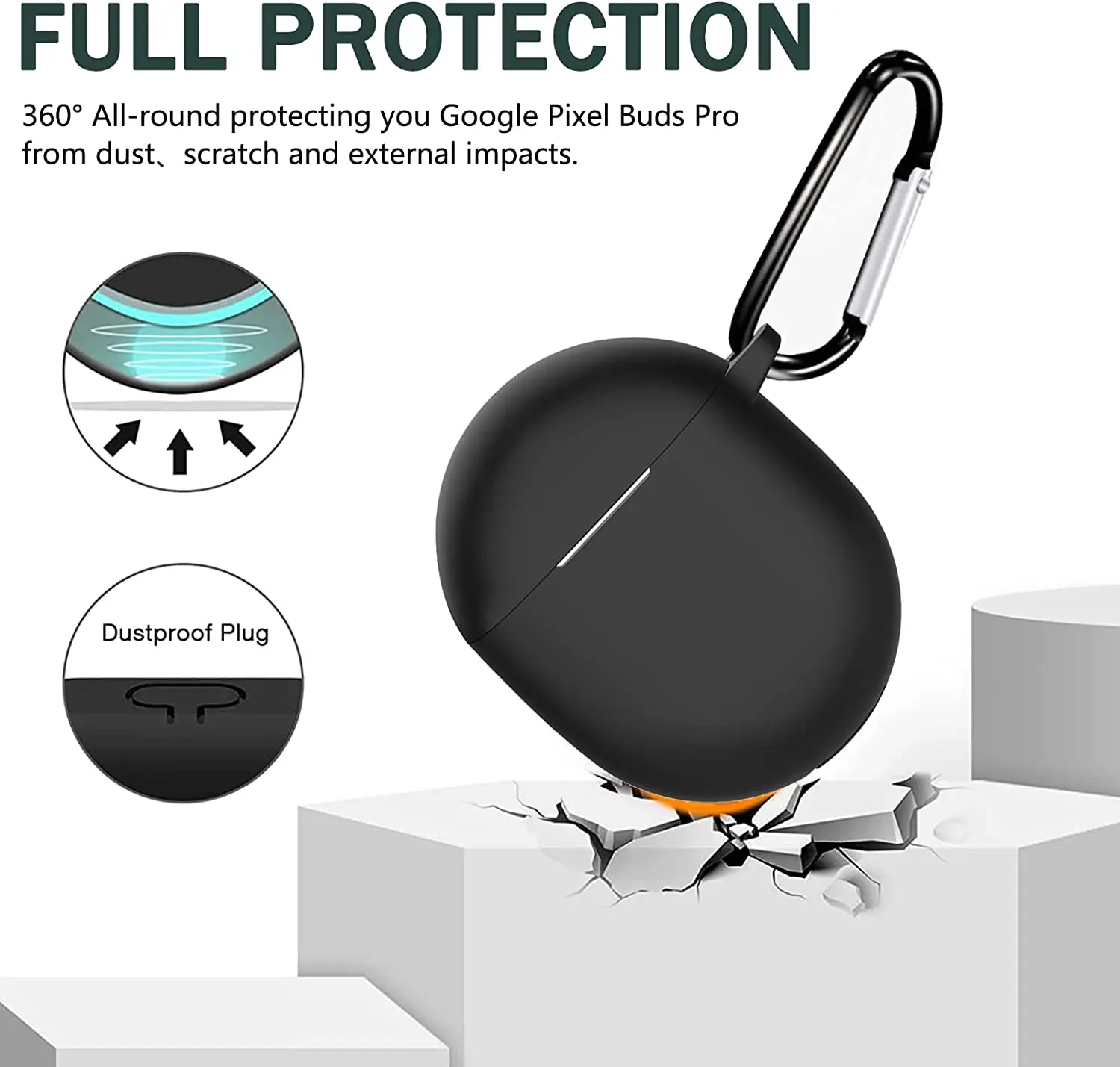 Per Google Pixel Buds Pro custodia protettiva in Silicone con portachiavi custodia antiurto per auricolari per Google Pixel Pro 2022