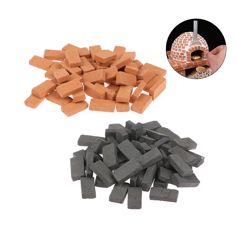 50pcs Mini 1:35 Brick Model DIY House Miniature Dollhouse Accessory Simulation Bricks Toys For Kids Boys Girls Play House Game