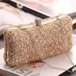 Women Handbag Evening Bags For Party Gift New Women Box Chain Shoulder Bag Ladies Fashion Gold Clutch Box Bag Women Messenger