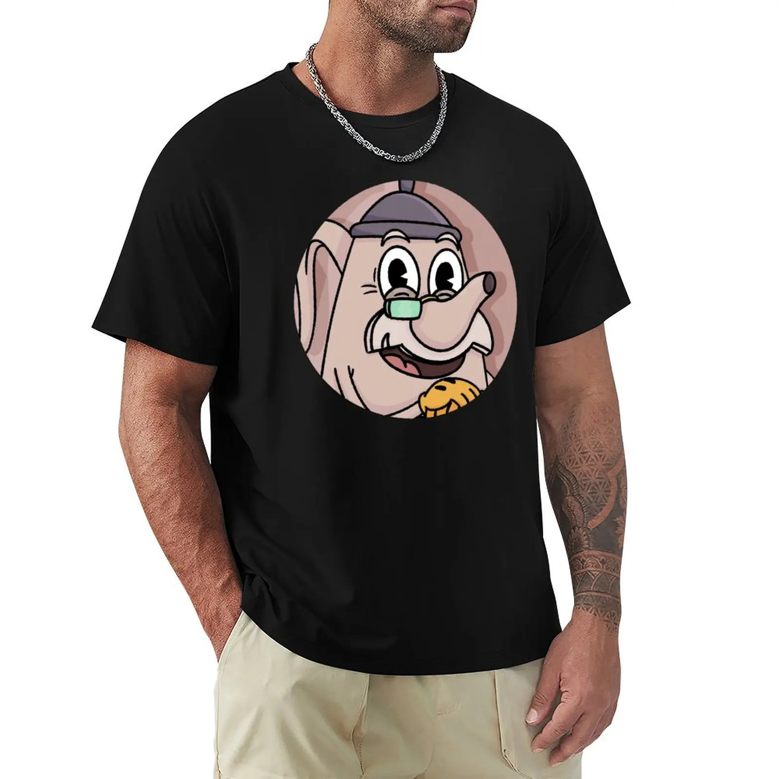 Cartoon Elder Kettle T-Shirt Christmas Casual Short Sleeve Top