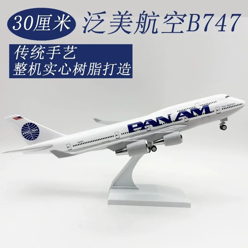 1/240 مقياس B747 عموم Am طيران نموذج طائرة عرض الطائرات دييكاست طائرة الراتنج الطائرة 30 سنتيمتر مع عجلات للزينة Gif