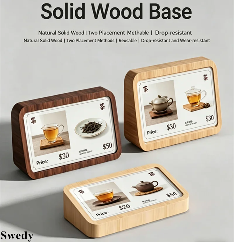 

5 штук, 78x38 мм, деревянная подставка для вывесок, держатель для меню ресторана, многоразовый акриловый держатель для ценников