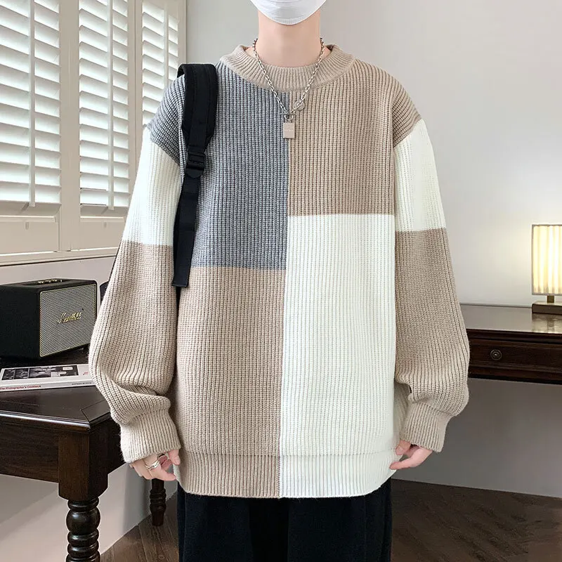 Winter Sweater Men Warm Fashion Casual Knit Pullover Men Streetwear Korean Loose Long Sleeve Sweater Mens Jumper Clothes M-4XL