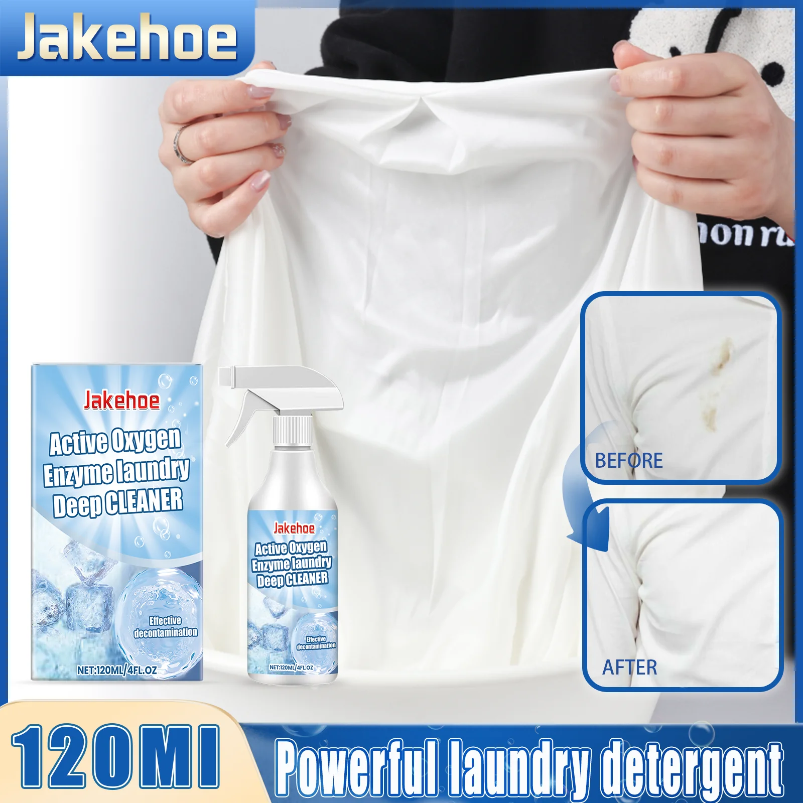 Eliminador de manchas de tela con oxígeno activo elimina eficazmente la grasa y las manchas del sudor y protege los prendas Detergente para ropa