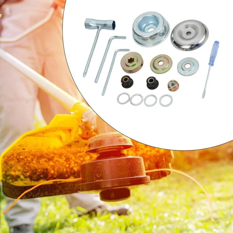 Y50A Lawnmower Blade Adapter Kit, String Trimmer Brush Cutter Head Replacement Lock for Nut Tool for Weed Eater