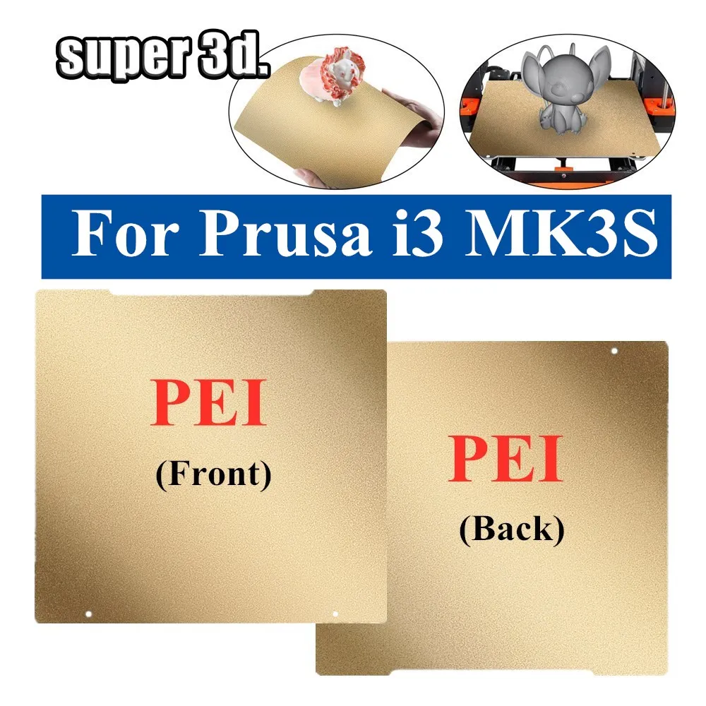 

PEO PET PEI Sheet For Prusa i3 MK3S Double Sided PEI Powder Flexible Spring Steel Build Plate 241*254mm Upgraded Sheet For Prusa