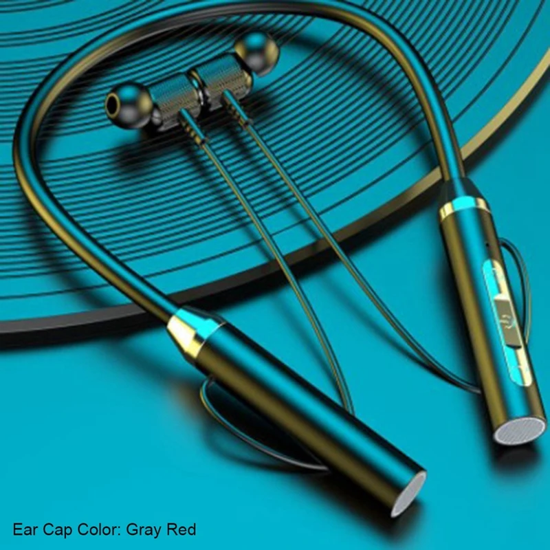 سماعة رأس بلوتوث لاسلكية الارتفاع ، ستيريو نوع الرقبة ، تقليل الضوضاء ، بطاقة المكونات العالمية ، الأذن الرياضية ، الميكروفون