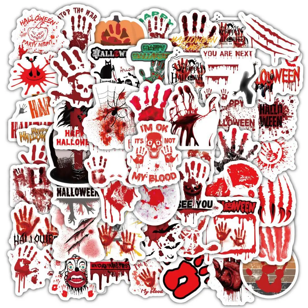 60Pcs Halloween horror skull graffiti stickers waterproof decoration DIY water cup phone case suitcase laptop holiday party gift