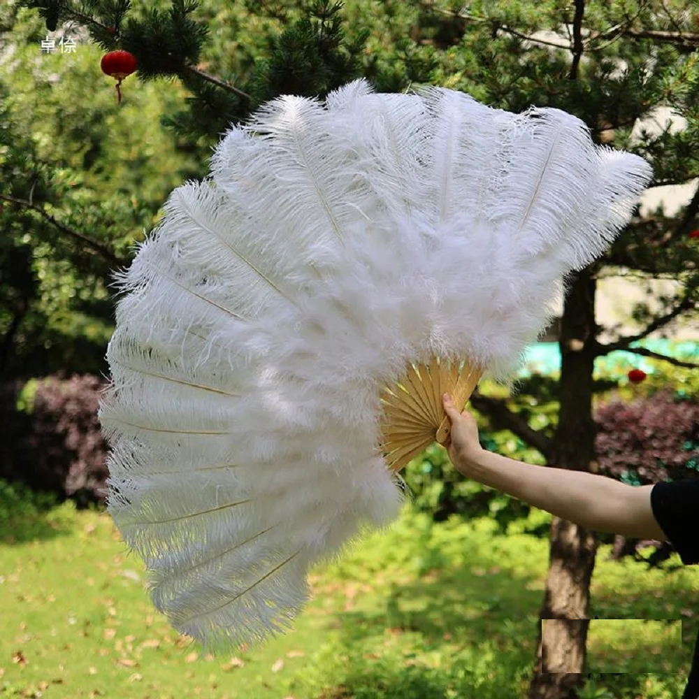 

100 см веер из страусиных волос Cheongsam реквизит для фотосессии сценический танцевальный бар складной веер украшение для свадебной вечеринки