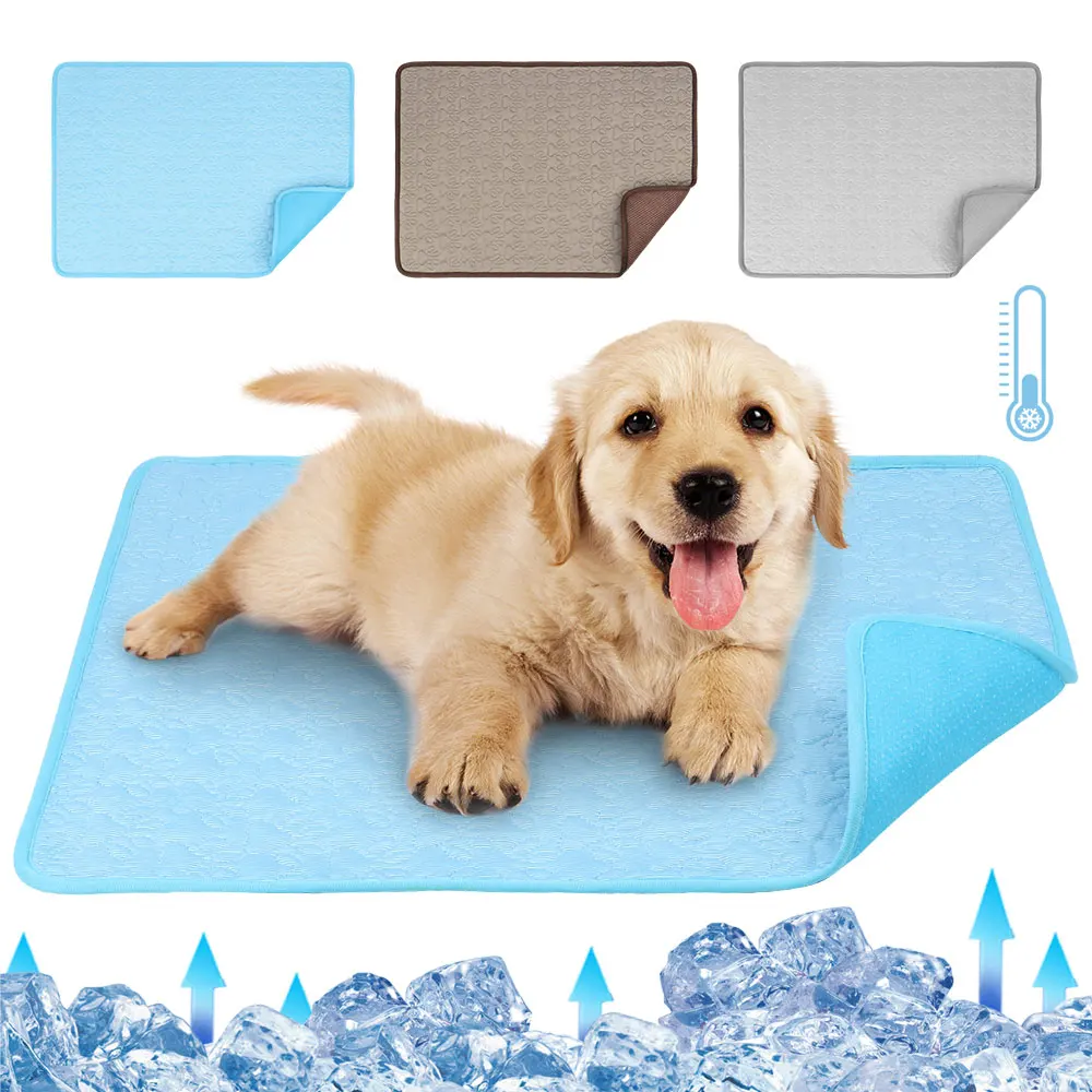 Cooling Summer Dog Mat Super Cool Ice Pad Mat For Dogs Cats Blanket Sofa Breathable Ice Silk Pad Kennel Pet Summer Washable Bed