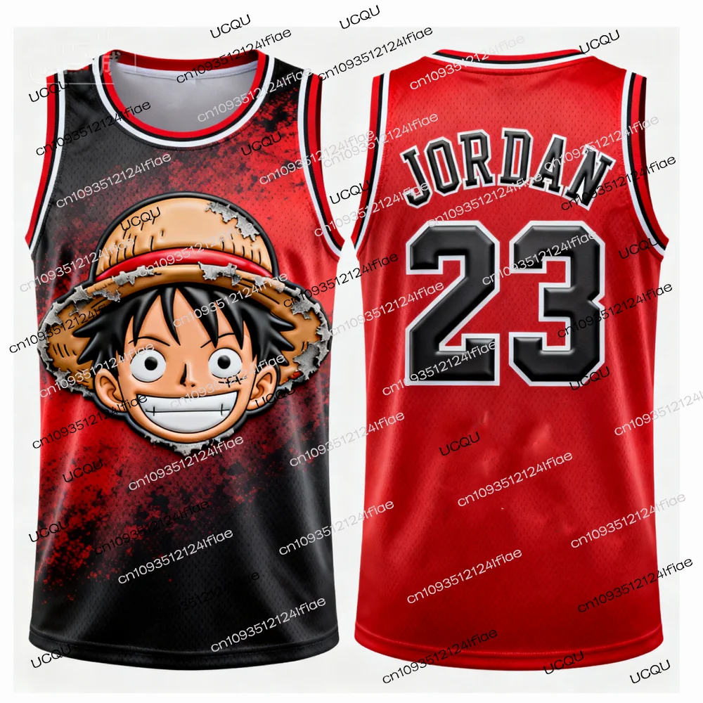 الأردن رقم. 23 طبعة خاصة كرة السلة جيرسي سترة 2025 قطعة واحدة لوفي الرجال كرة السلة سترة رياضية الاطفال الملابس الكرتون #3