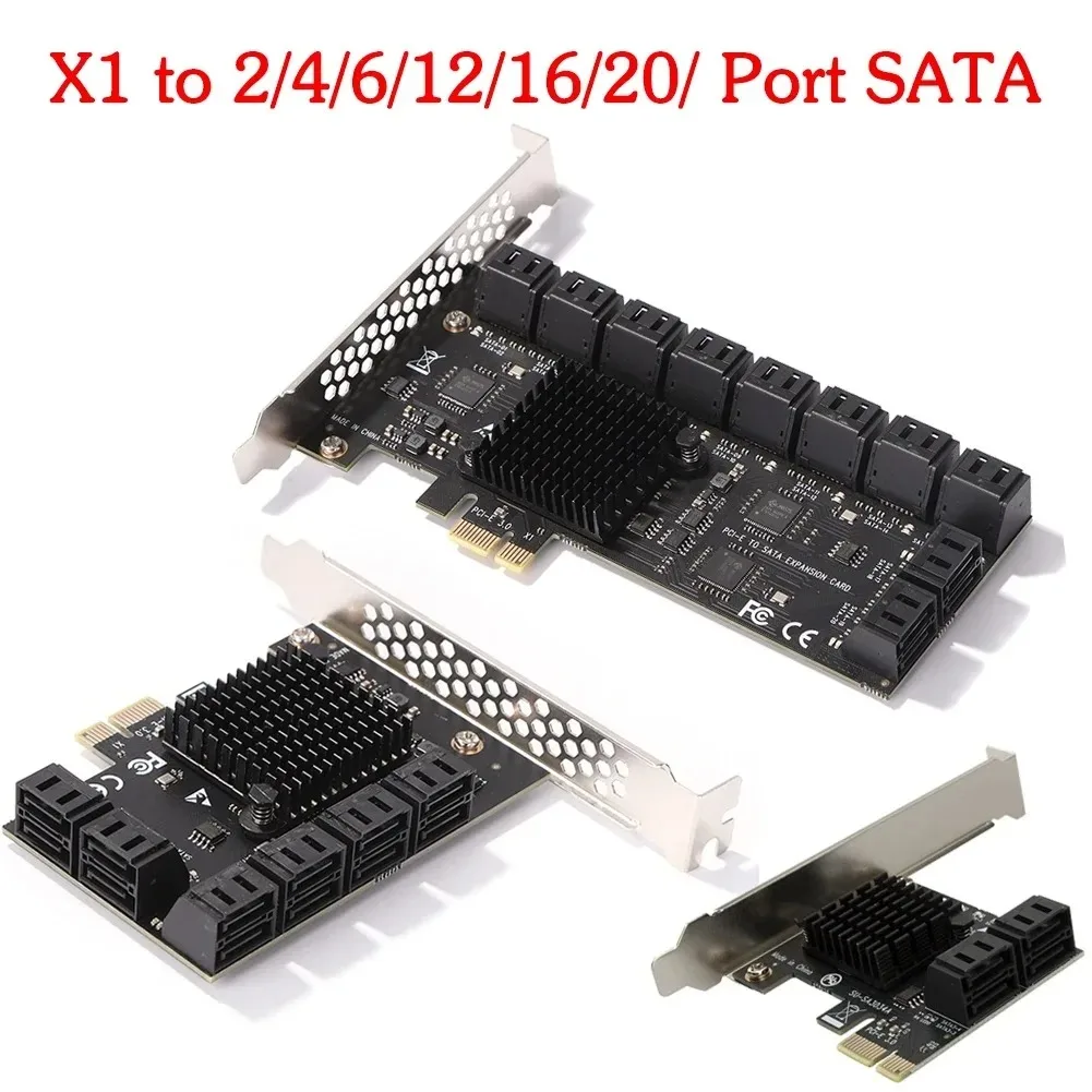 SA3112J PCIE Adapter 12 Port PCI-Express X1 to SATA 3.0 6Gbps High Speed Expansion Card Controller for Computer Accessories