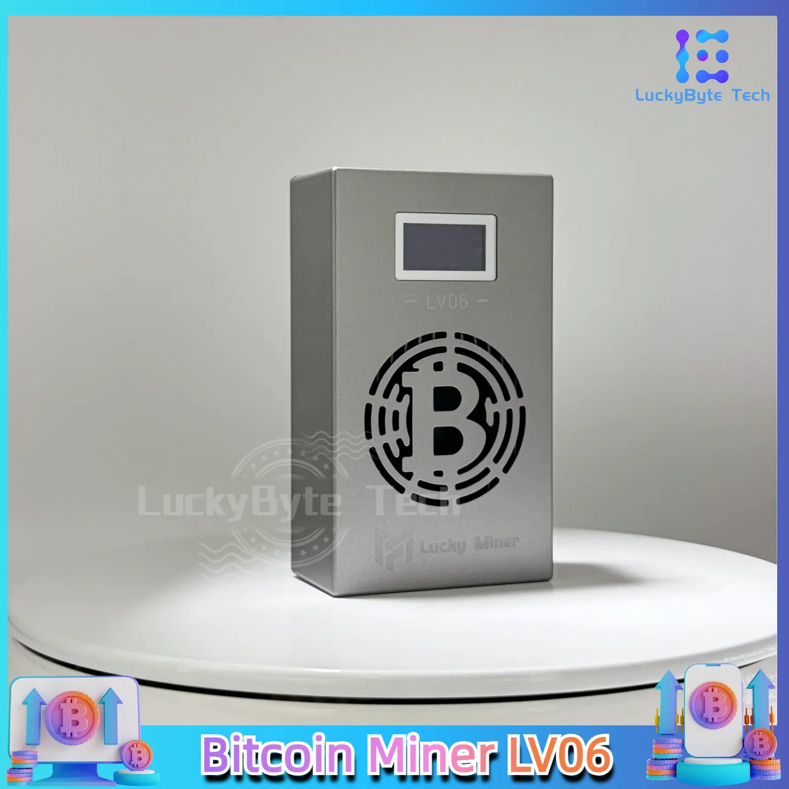 BTC Solo Miner Lucky Miner LV06 SHA-256 500GH/S BM1366 Asic Lottery Mining machine Bsv Bch Dgb Crypto Home Miner Machine