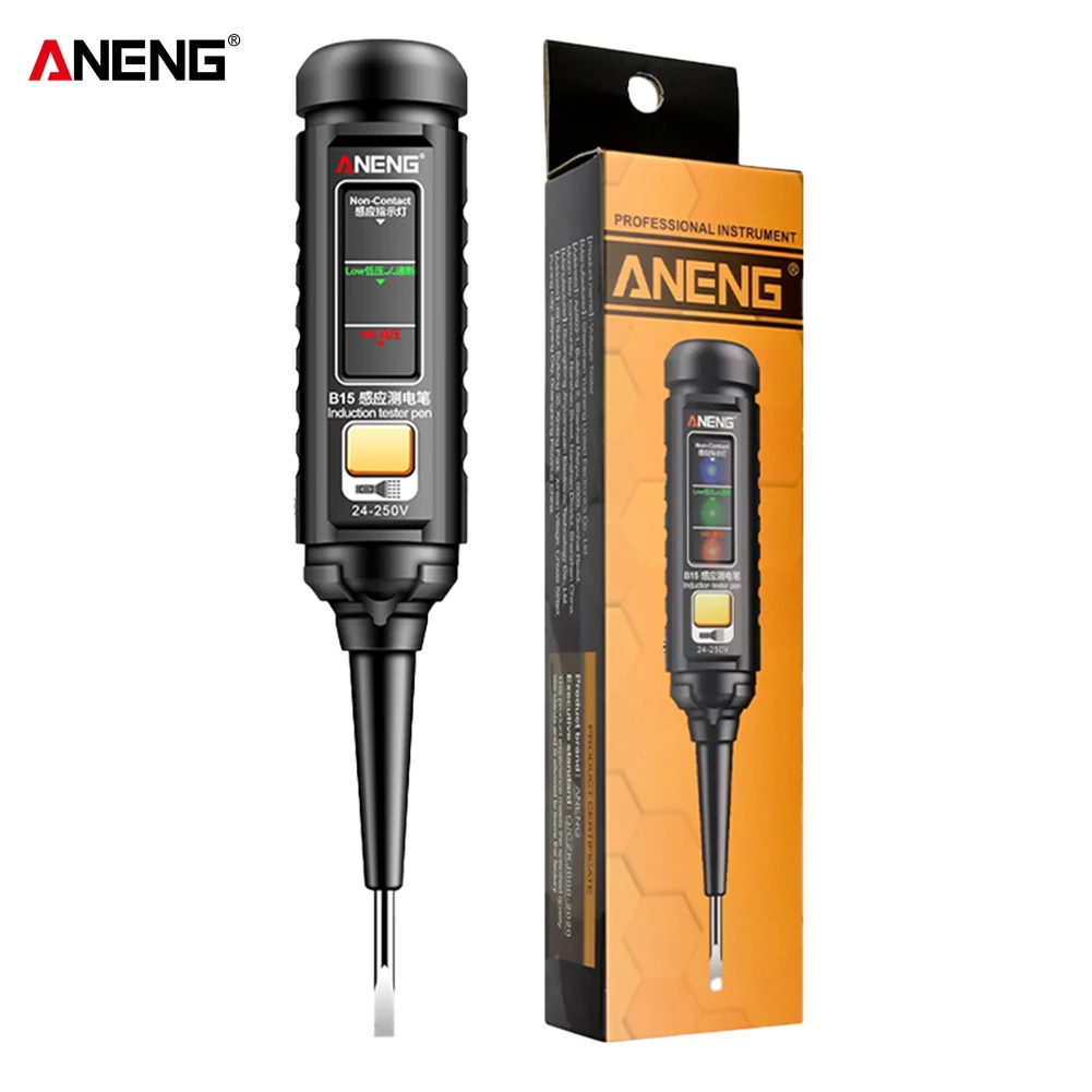 ANENG B15 Schroevendraaier met één woord Tester Hoogtepunt Kleurindicatielampje Professionele elektricien Inductie Teste Pen Testtools
