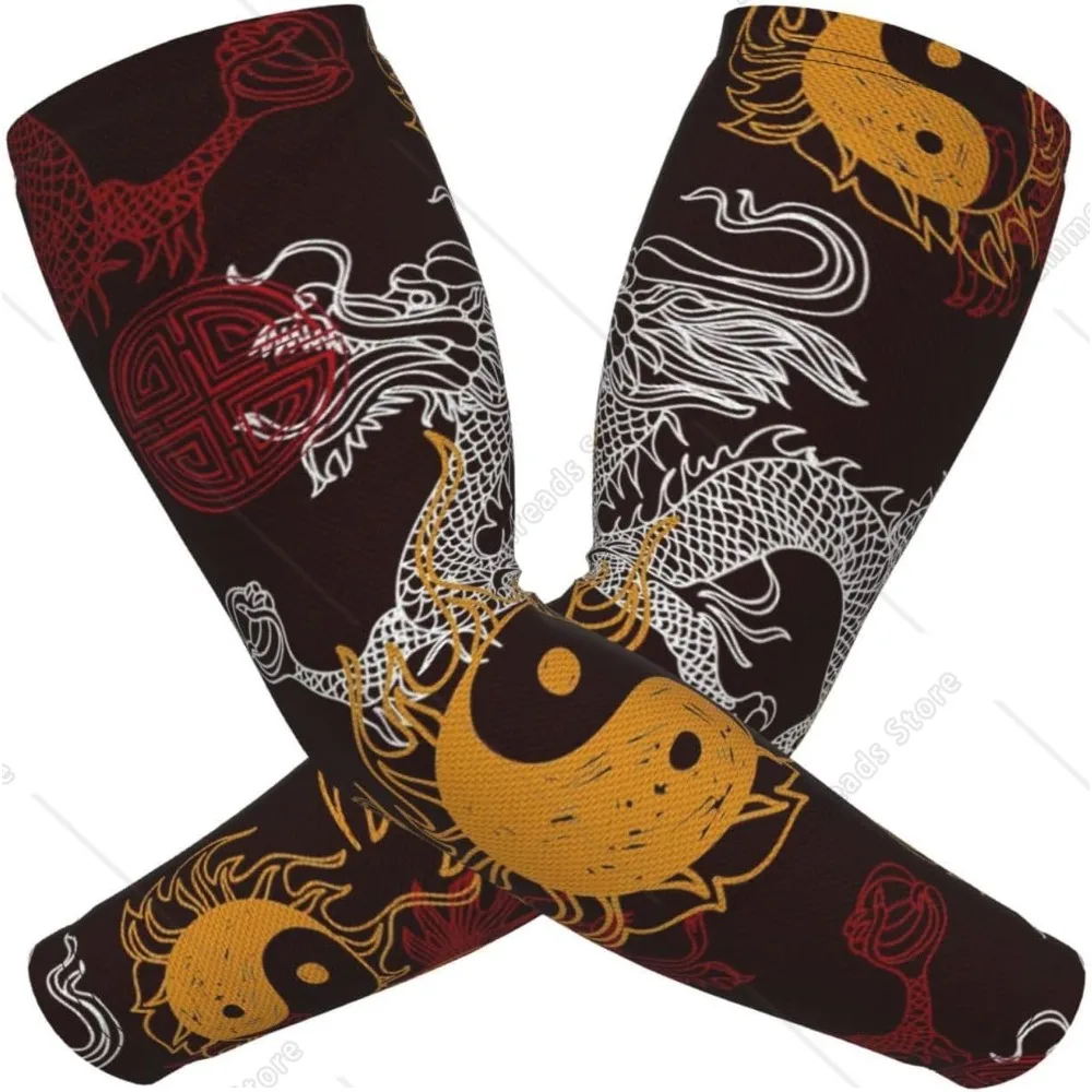 Dragon chinois Yin Yang bras garde manches Uv Protection solaire refroidissement bras manches couverture pour courir cyclisme Sports, mode