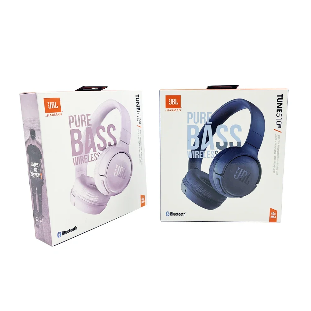 JBL Tune 510 BT سماعة بلوتوث لاسلكية Purebass Sound شحن سريع لسماعة أذن رياضية بعمر بطارية طويل