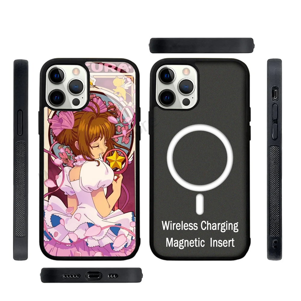 

Anime Phone Case Strong Magnetic For IPhone 15 14 13 Pro Max 11 12 Mini C-Card Captor Sakuras For Magsafe