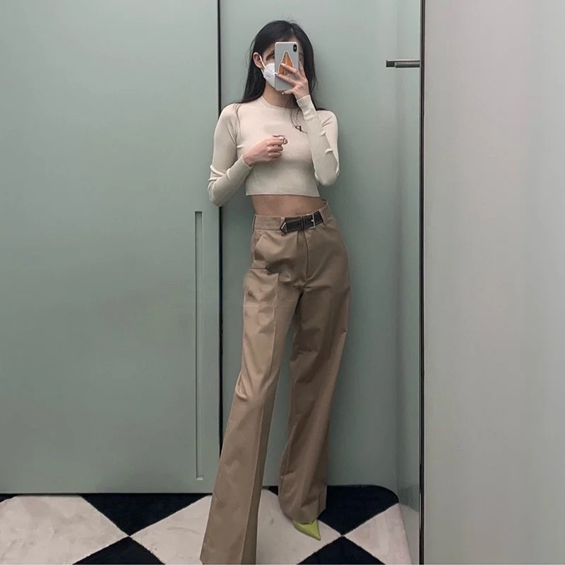 

Early Autumn New Waist 2023 Belt Trousers Women's Clothing0817