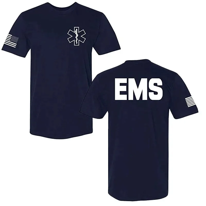 Law Enforcement Tee - Police EMS FBI Fire Rescue Sheriff K-9 Two-Sided T-Shirt Funny Women Men Clothing Coverall Works Outfits