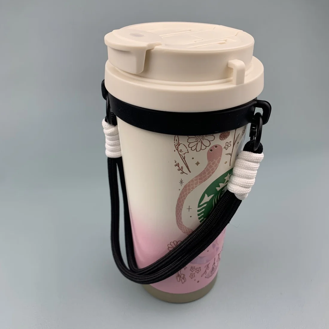Water Bottle Handle Strap Silicone Holder Sling 6cm Ring Compatible with 8-40oz HydroJug Tumbler Owala Stanley Cup Accessories