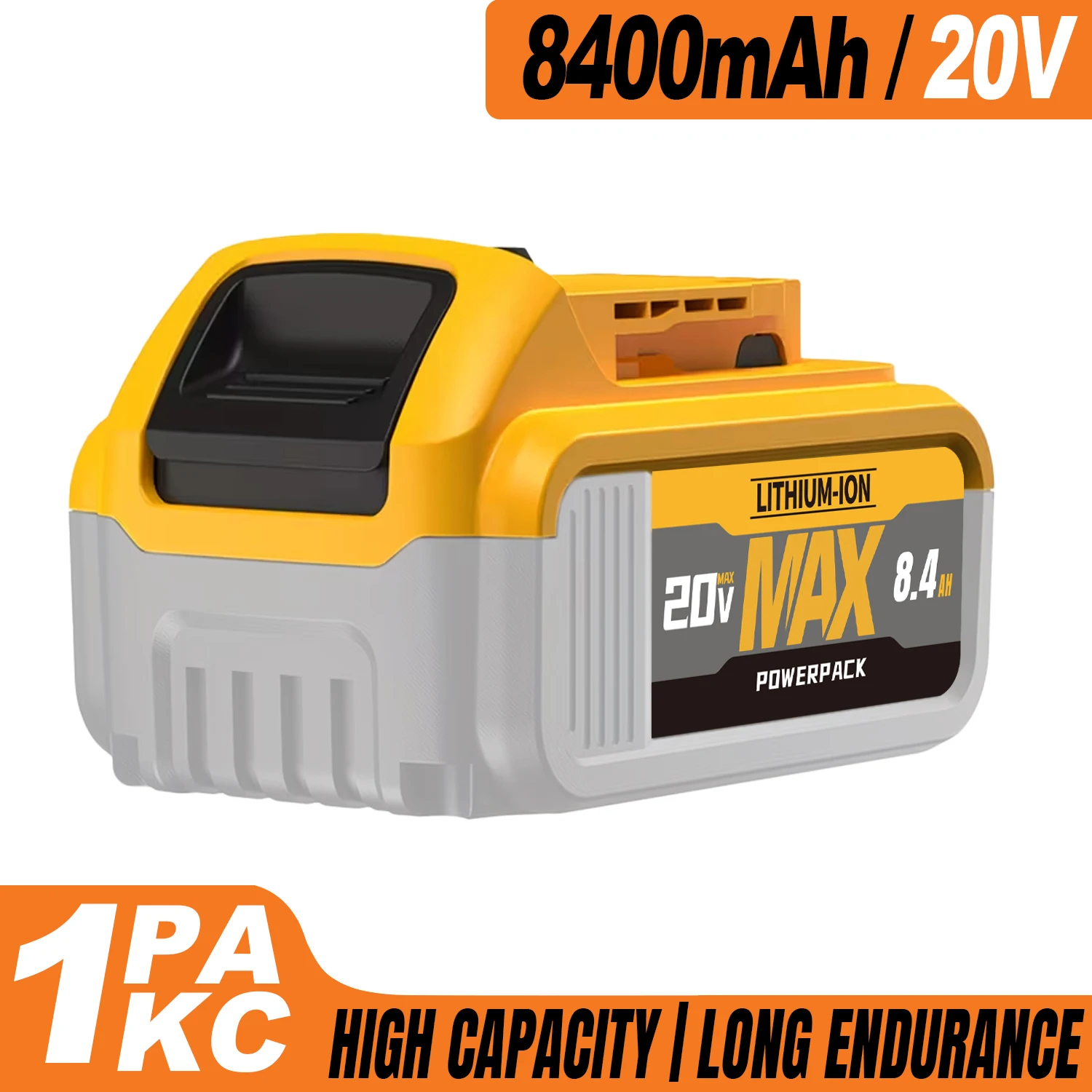 1/2 Packs Replacement Battery Pack 8400mAh DCB205 Series Tool Battery for DeWalt 20V MAX DCD/DCF/DCG Series Cordless Tools, Compatible with DCB205/DCB206/DCB207/DCB210 Cordless Power Tools