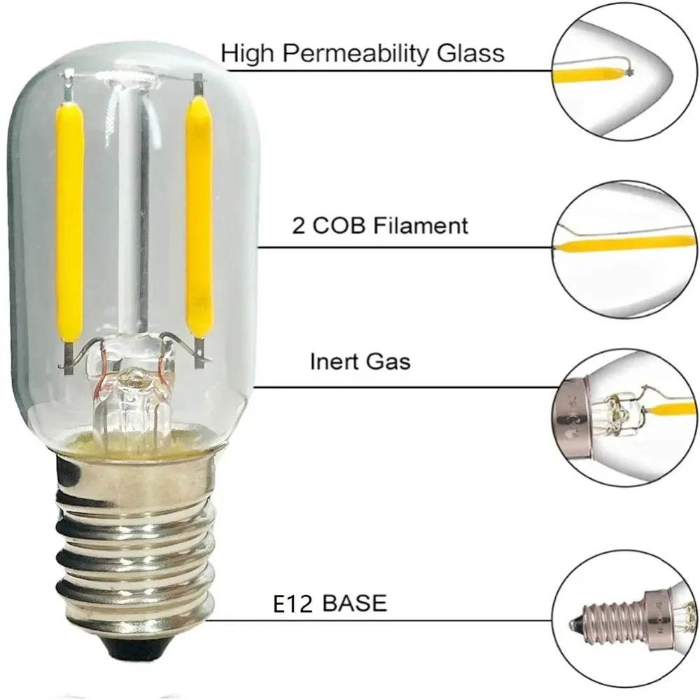 T20 T22 T28 Light Bulb Filament 2W 4W 6W Vintage Ampoule Incandescent Spiral E12 E14 E27 Lamp Glass Bulb Vintage Candle Light