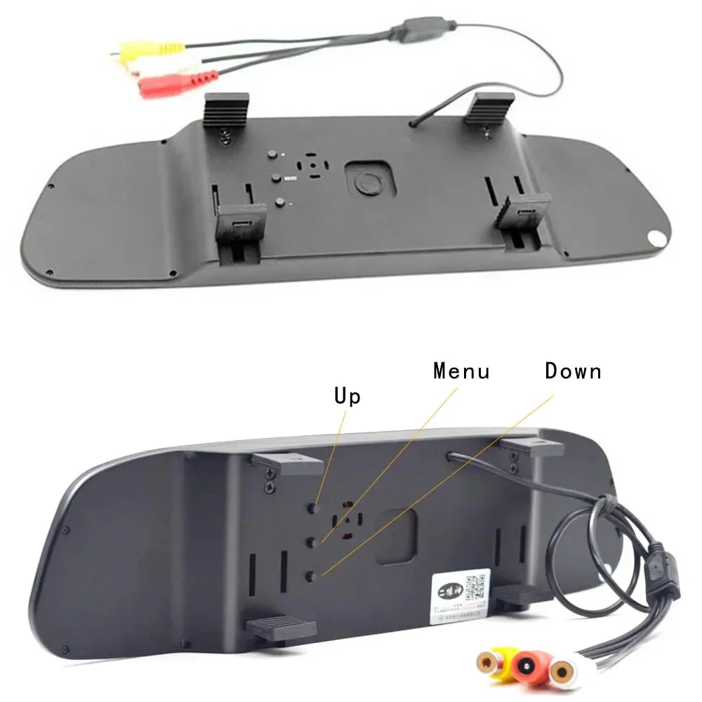 Car 4.3/5 Inch Rearview Mirror Monitor for Vehicle Truck Van RV Lorry Parking Rear View Backup Camera LCD Color Display 2 Vedio*