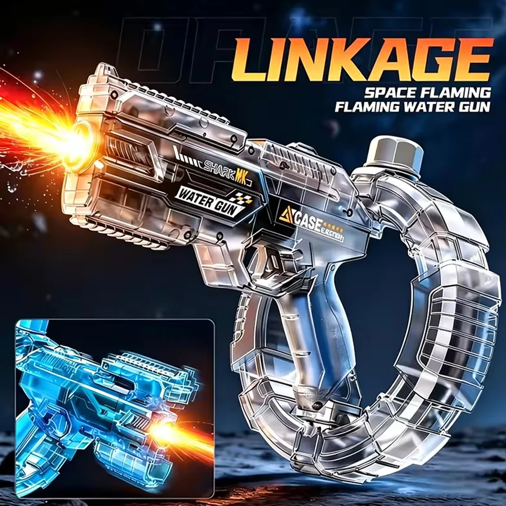 

Electric Water Gun Ice Rat with Light Sound Energy Gathering Ring Continuous Fire Summer Pool Beach Party Game Water Play Toys