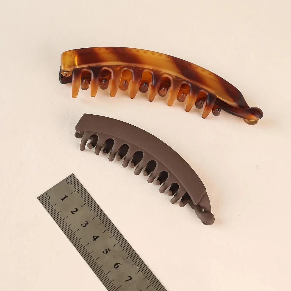 موضة بلون زهرة الموز مقاطع الشعر بسيطة عدم الانزلاق الكلاسيكية النساء عدم الانزلاق ذيل حصان المشابك دبابيس الشعر للشعر الناعم