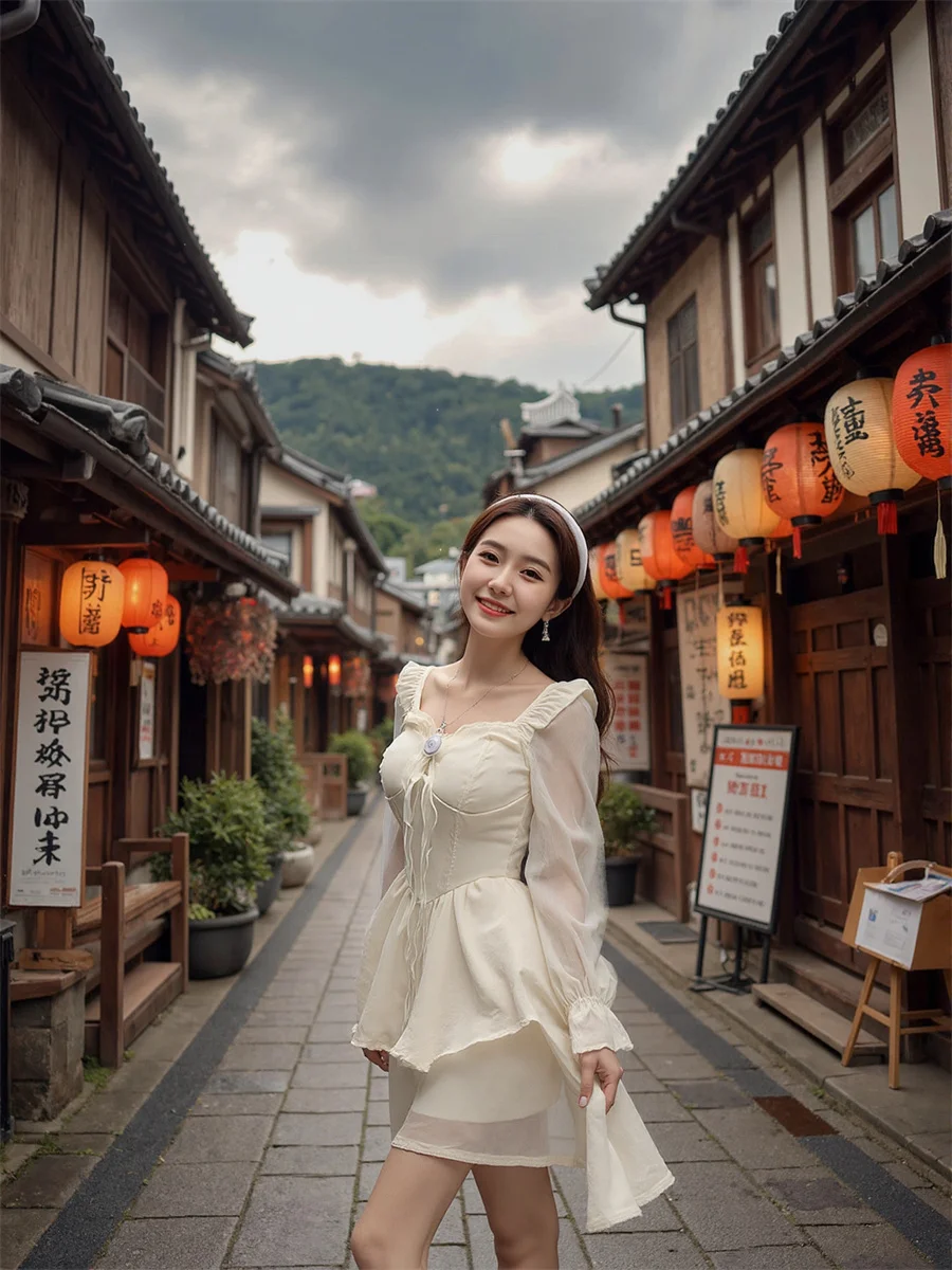 女性用ホワイトドレス ドレープフリル 秋 セクシー エンパイアウエスト ノースリーブ プリーツ フレア サテン コットン クラブウェア 裏地付き