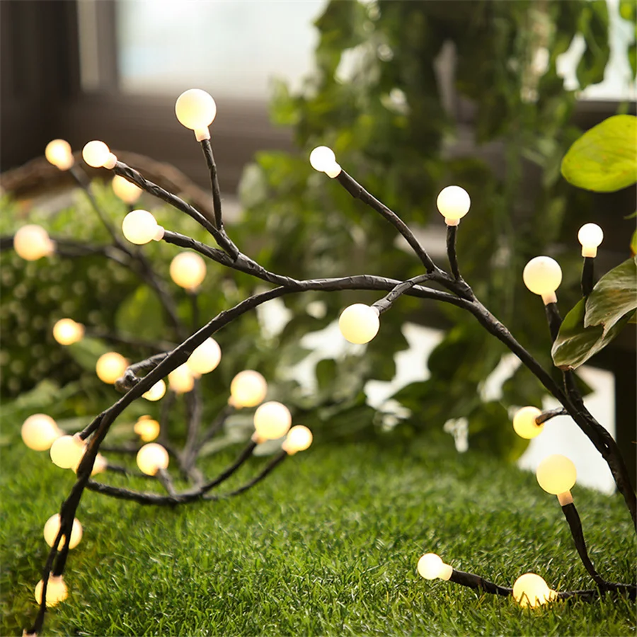 8 โหมด EU/US ปลั๊ก 2.5M 72LEDs สาขา Vine String ไฟกันน้ํา Garland Fairy ไฟสําหรับคริสต์มาสงานแต่งงาน party Decor