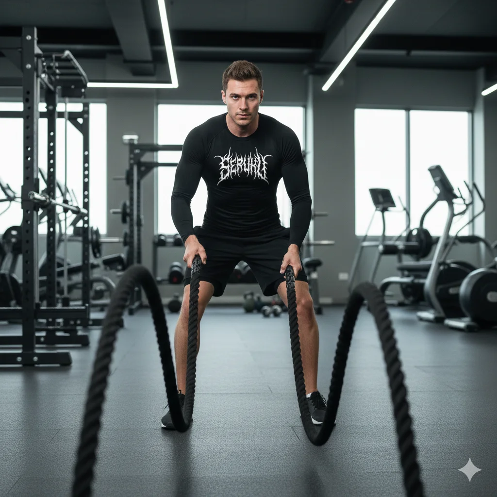 Gym T-Shirt Mens Running Compression Long Sleeve Shirt Sun Protection Second Skin Black Fitness Top Sport Bodybuilding T-Shirt