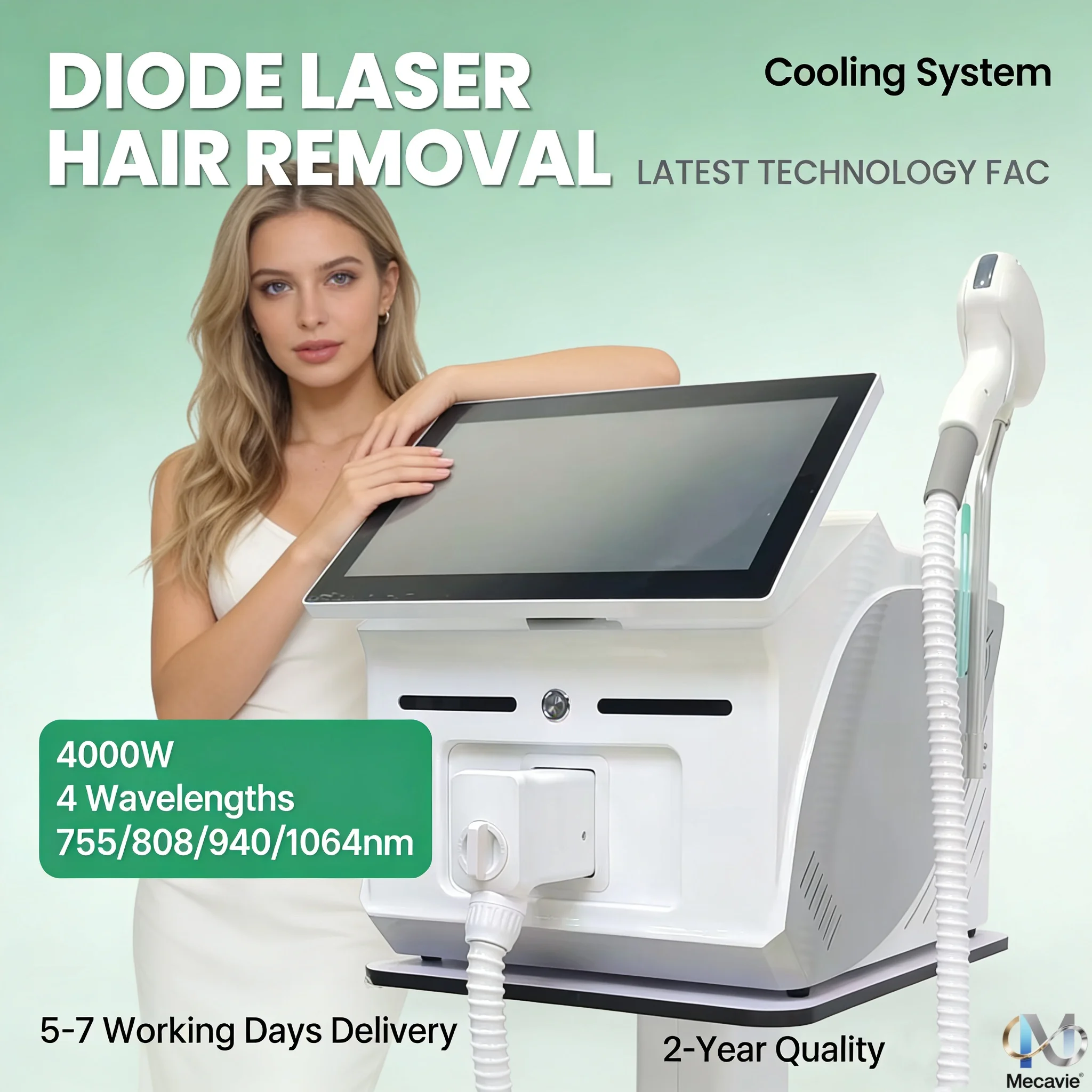 

Профессиональный диодный лазер для эпиляции 2026 года, 4000 Вт, 4 длины волны (755, 940, 1064, 808 нм), с сертификатом CE, александритовый аппарат для перманентного удаления волос