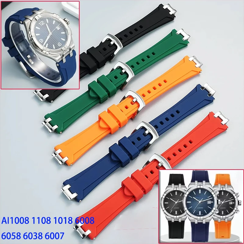 

Для MAURICE LACROIX AIKON резиновый ремешок AI1008 6008 6058 6038 6007 мужской быстросъемный металлический разъем силиконовый ремешок для часов браслет