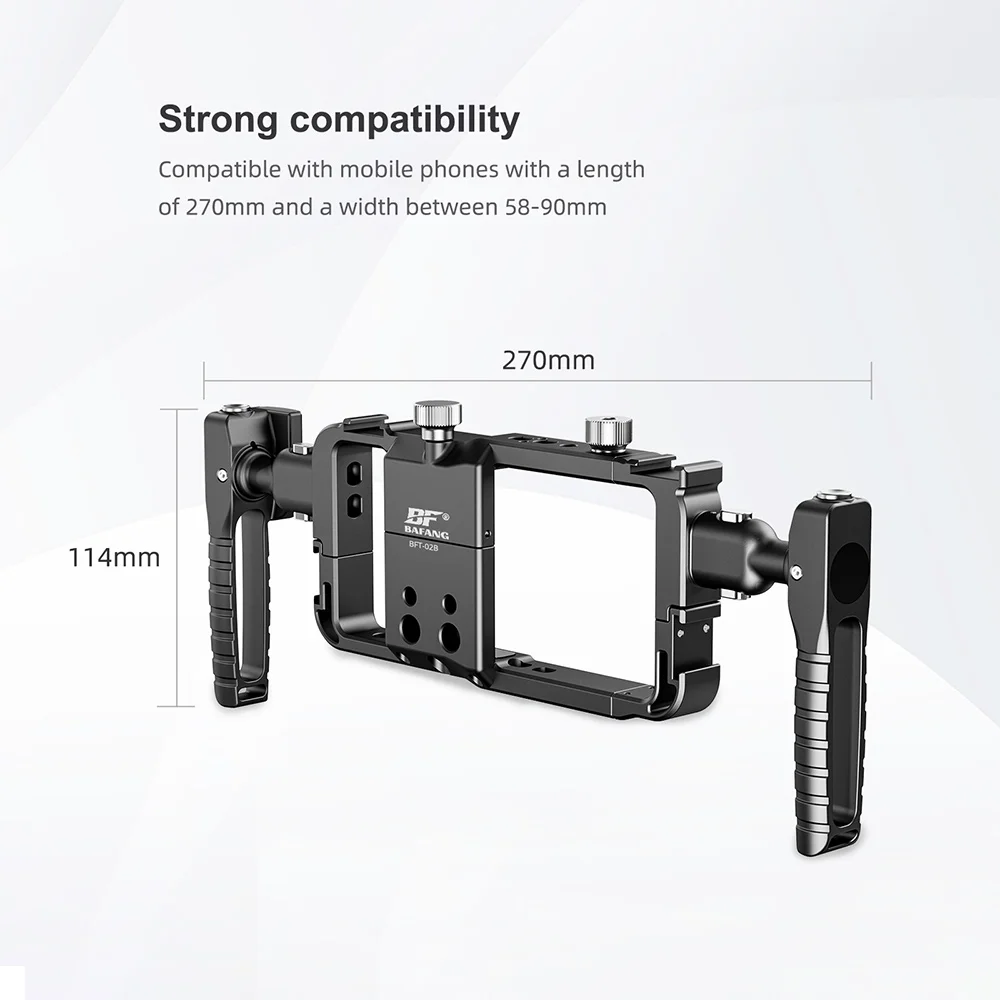 BAFANG Aluminum Alloy SmartPhone Cage Protective Case With Side Handle Filmmaking Videomaker Stabilizer For All Phone Models