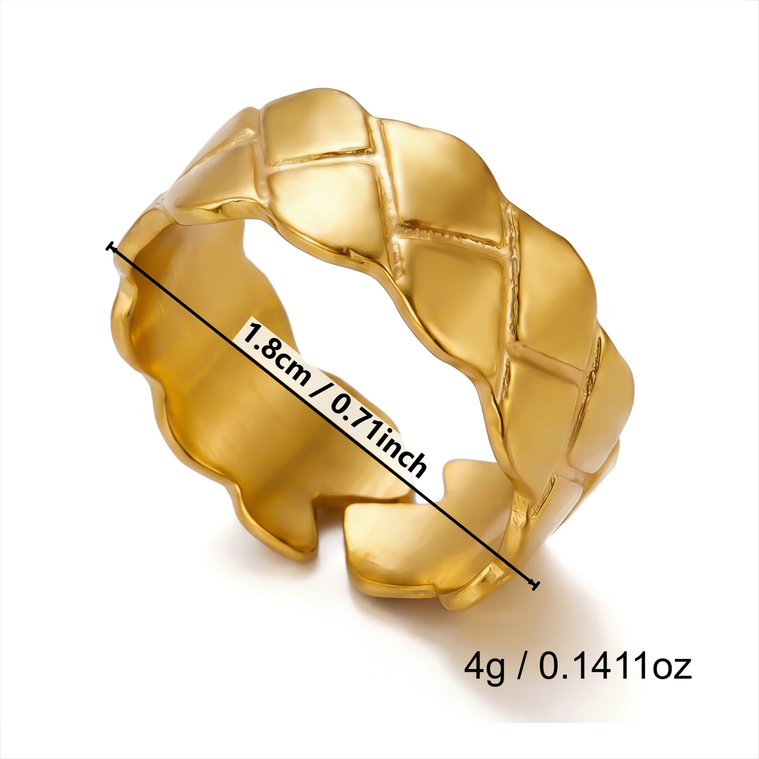 Gmai Zierliche geometrische PVD-beschichtete Edelstahlringe für Damen, Vintage-Ring mit Blumen-, Muschel- und Blattmotiv, unregelmäßiger Ring, Party-Schmuck, Geschenk – Detail 11
