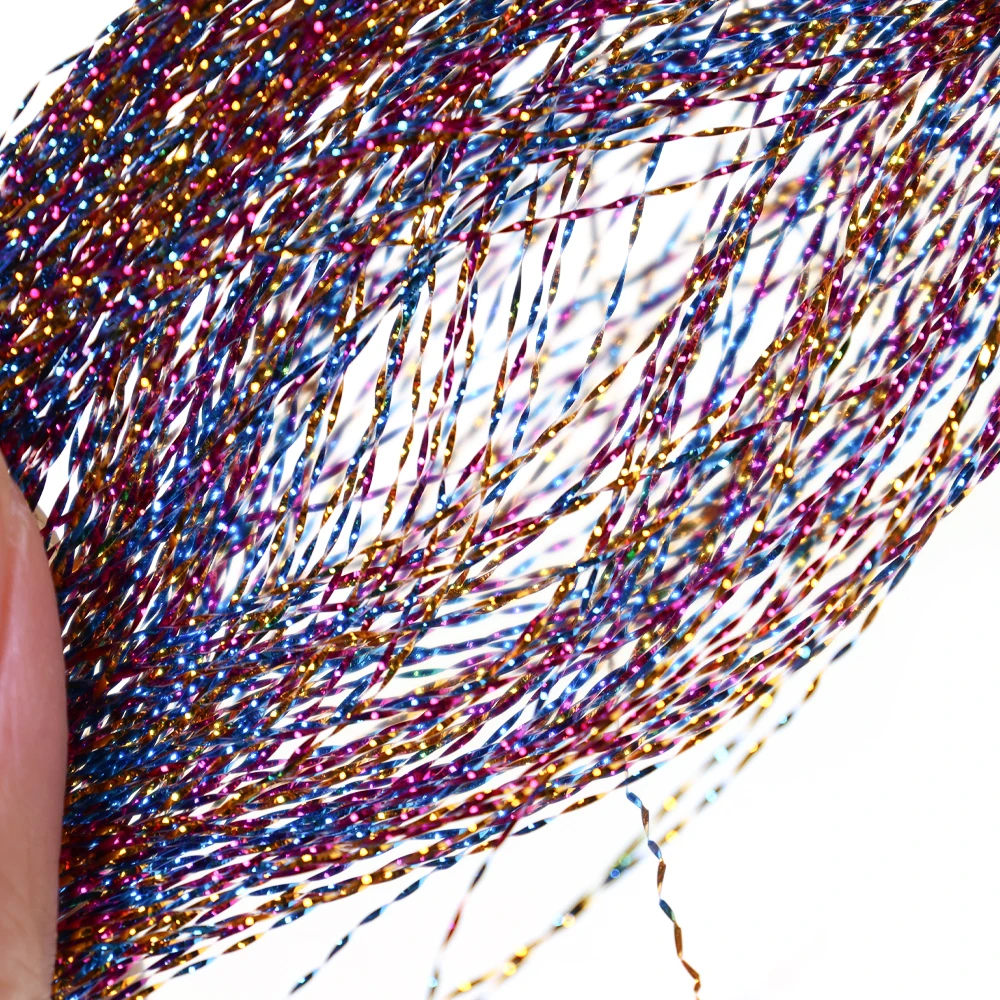 ICERIO 3er-Pack Gedrehtes Holographisches Flashabou Tinsel, Kristall-Flash-Tinsel für Assist-Jighaken, Sibiki-Rigs, Streamer-Fliegenbindematerial – Detail 7