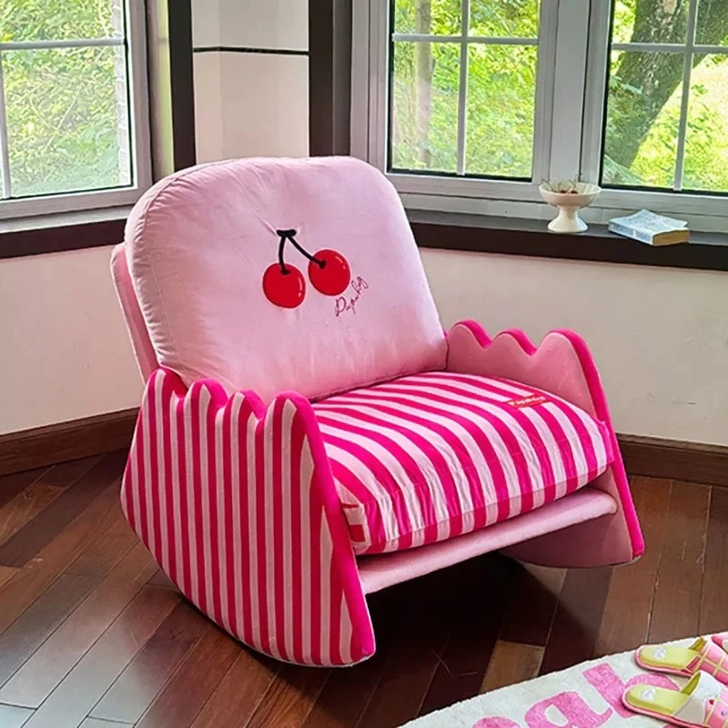Modern Living Room Chairs Fabric Garden Relax Pink Rocking Chair Lounge Bedroom Comfy Balcony Sedie Da Soggiorno Home Furnitu