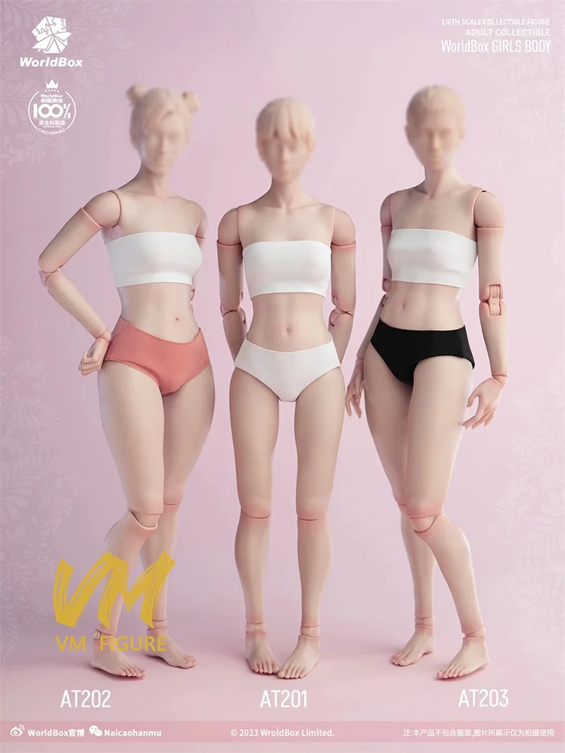 Worldbox 1/6 AT201 AT202 AT203 AT206 فتاة مشتركة مرنة الجسم عادي الدهون الساق العضلات نموذج 12 ''أنثى الجندي عمل الشكل دمية