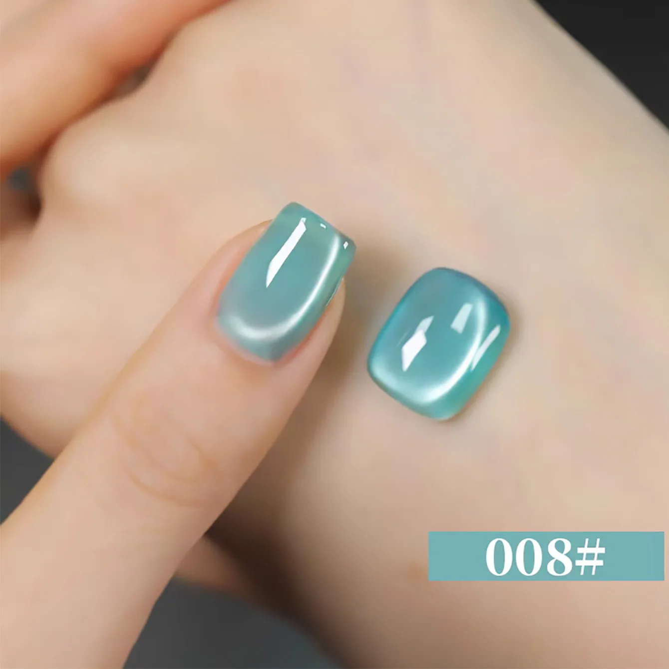 WS 1-12Pcs Popular 2026 New Style Deep Green Glass Bead Magnet Cat Eye Gel Nail Polish Green Nails Nail Supplies Nail Art